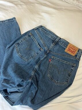 Levi's Medium Blue 501 Straight-Leg Denim Jeans